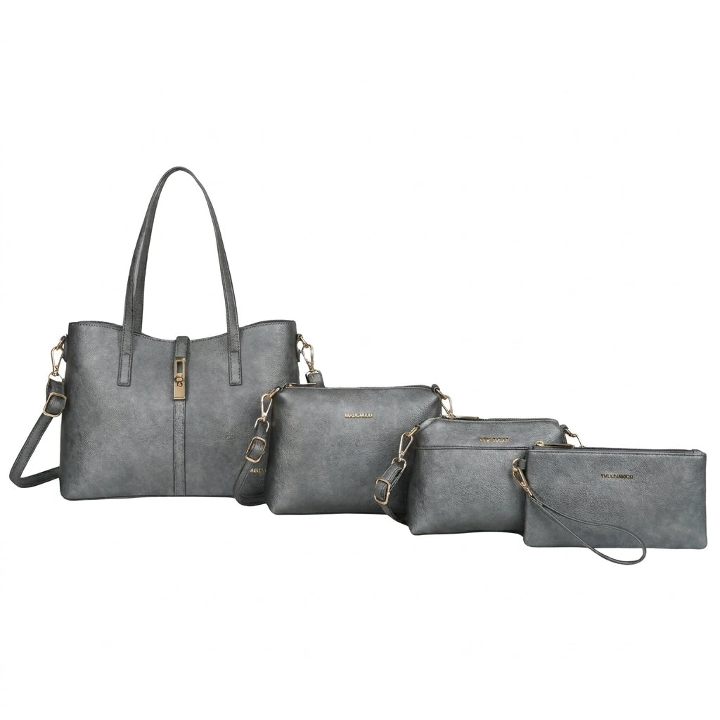 SEDONA Gunmetal - Set of 4 Vegan Fashion Handbag