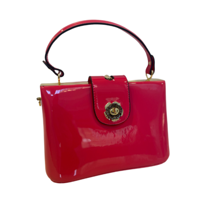 SELENA Vera May Shiny Patent Vegan Fushia Handbag