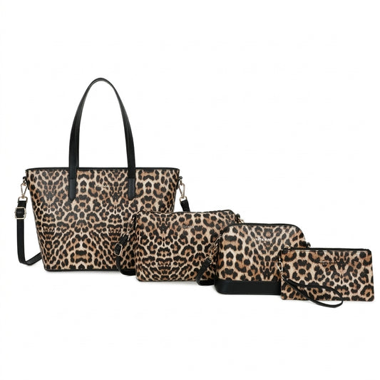 VERA MAY SHILO BROWN SET OF 4 VEGAN FASHION HANDBAG