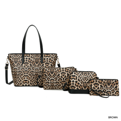 VERA MAY SHILO BROWN SET OF 4 VEGAN FASHION HANDBAG