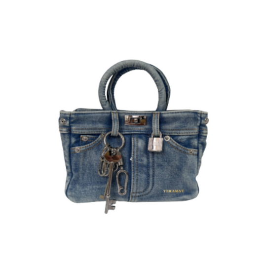 VERA MAY SPARKS D.BLUE VEGAN LEATHER HANDBAG