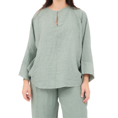 6668 SALVIA ITALIAN LINEN TOP