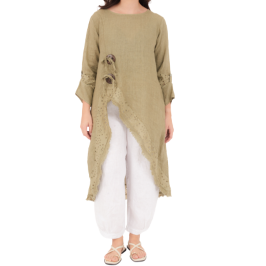 6676 SAFARI ITALIAN LINEN TOP