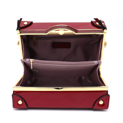 VERA MAY TARRA BURGUNDY SHINY PATENT VEGAN HANDBAG