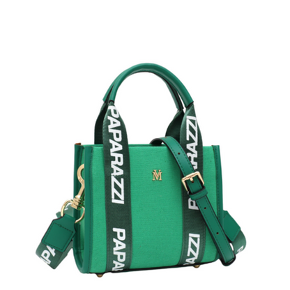 VERA MAY TILLIE GREEN VEGAN LEATHER HANDBAG