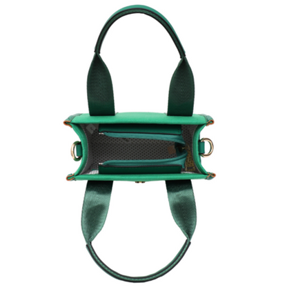 VERA MAY TILLIE GREEN VEGAN LEATHER HANDBAG
