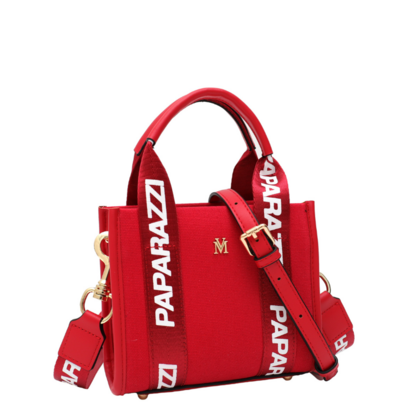 VERA MAY TILLIE RED VEGAN LEATHER HANDBAG