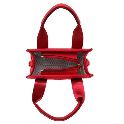 VERA MAY TILLIE RED VEGAN LEATHER HANDBAG