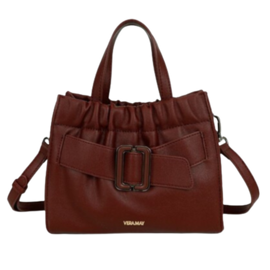 VERA MAY TOBIA BURGUNDY VEGAN FASHION HANDBAG