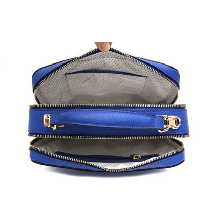 VERA MAY TWILA BLUE VEGAN LEATHER HANDBAG