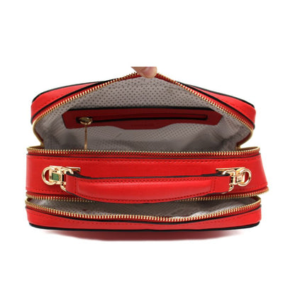 VERA MAY TWILA RED VEGAN LEATHER HANDBAG