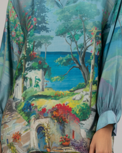 VERA MAY ITALIAN BLUE VISCOSE TOP 6282