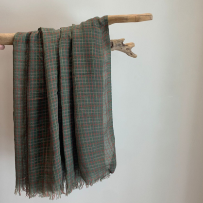 VMCC084 Green Vera May Cotton Scarf