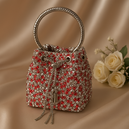 VERA MAY ZP024 RED EVENING HANDBAG