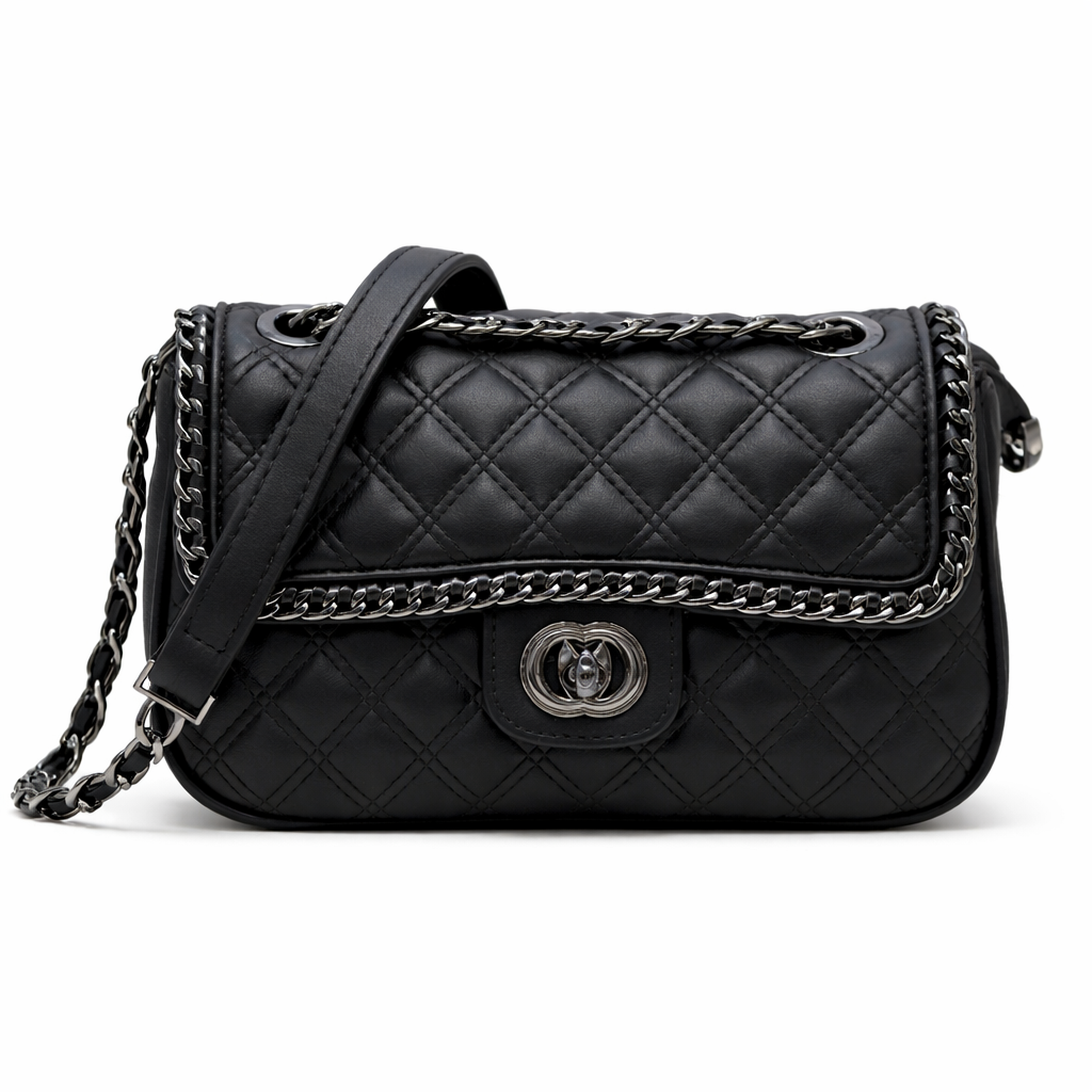 VERA MAY ALEYNA BLACK VEGAN FASHION HANDBAG