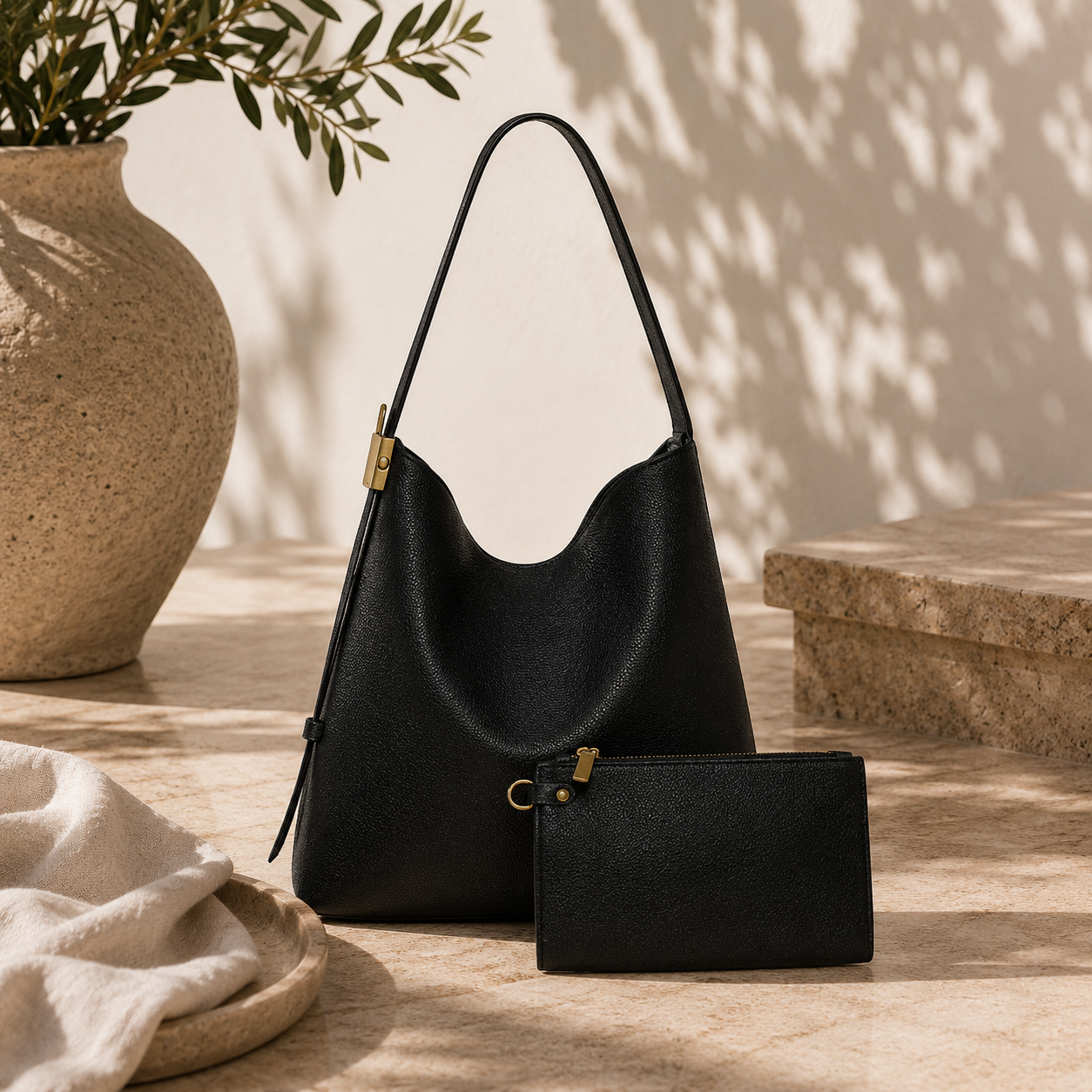 Vera May Bria Black vegan handbag