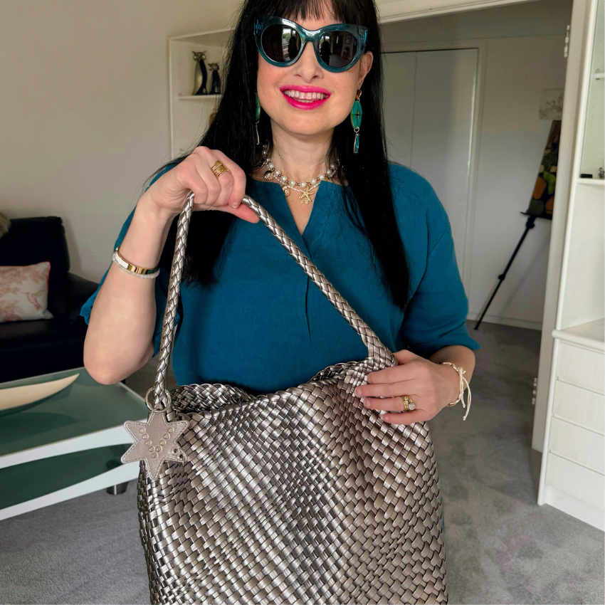 VERA MAY KAYA PEWTER VEGAN FASHION HANDBAG