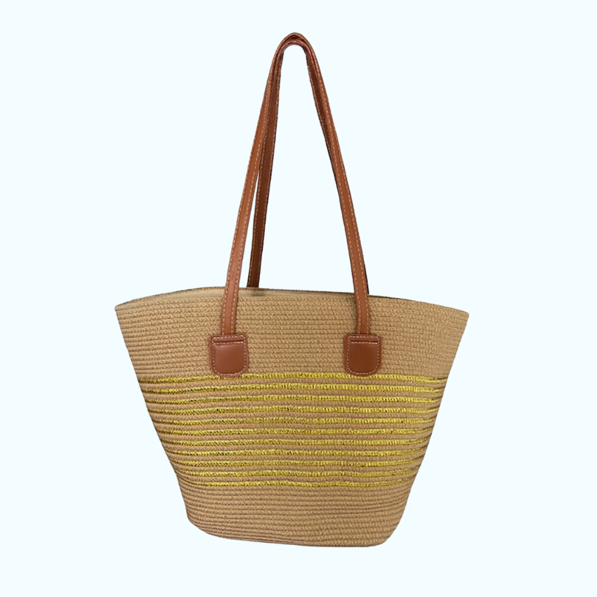 VERA MAY NOOSA KHAKI BEACH BAG