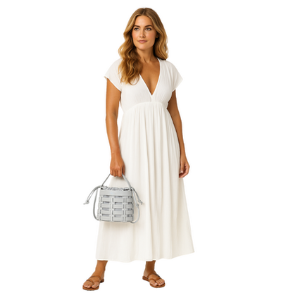 VERA MAY RENEE BLUE VEGAN LEATHER HANDBAG