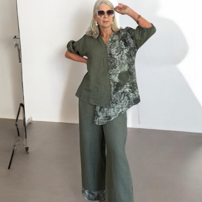 6315 SAGE ITALIAN LINEN TOP
