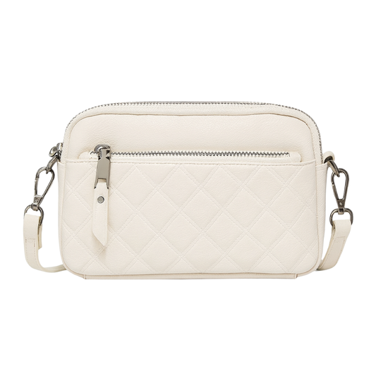 WENDAL GENUINE LEATHER VERA MAY WHITE HANDBAG
