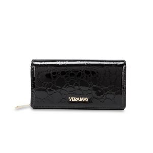 shiny Black leather wallet