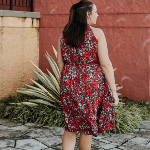 VERA MAY AMY MIDI RED FLORAL DRESS