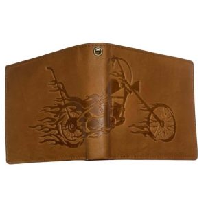 vera may mens leather motorbike wallet with chain