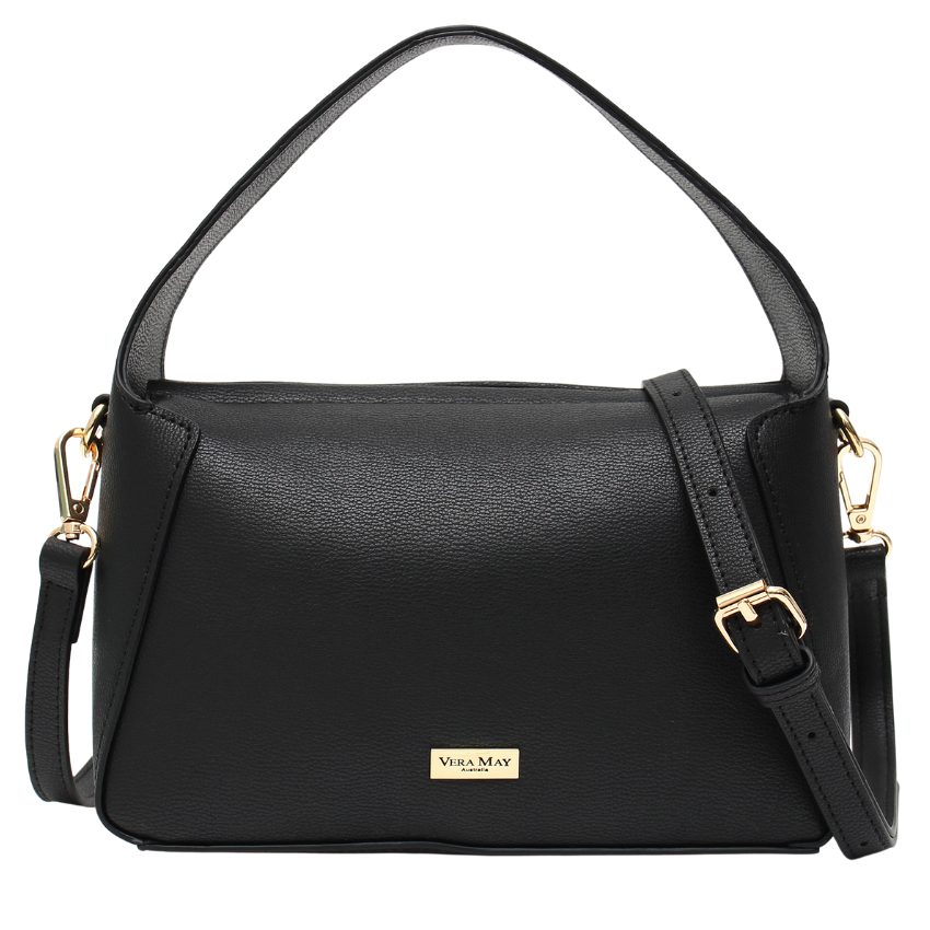 VERA MAY WHITNEY BLACK VEGAN LEATHER HANDBAG - Vera May