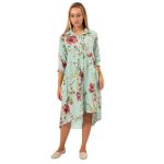 2702 LINEN DRESS AQUA F WEB