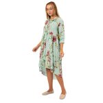 2702 LINEN DRESS AQUA S WEB