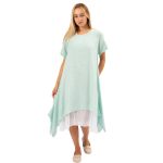 vera may aqua green linen italian dress