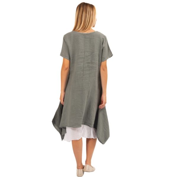 vera may GREY linen italian dress