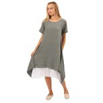 vera may GREY linen italian dress