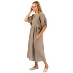 6426 TAUPE LINEN DRESS S WEB