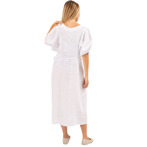 Vera May Italian Linen womens dress white