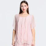 vera may rosa pink italian silk elegant top with frills